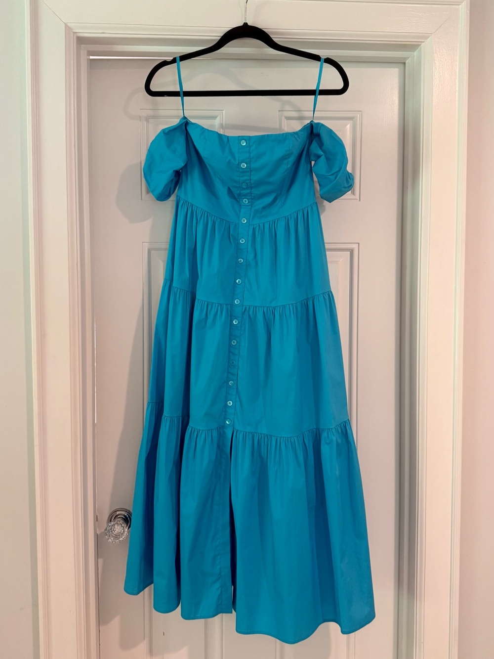 Staud Elio Midi Dress in Blue Sz 2